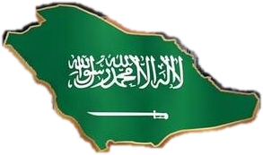 Map of Saudi Arabia with the national flag